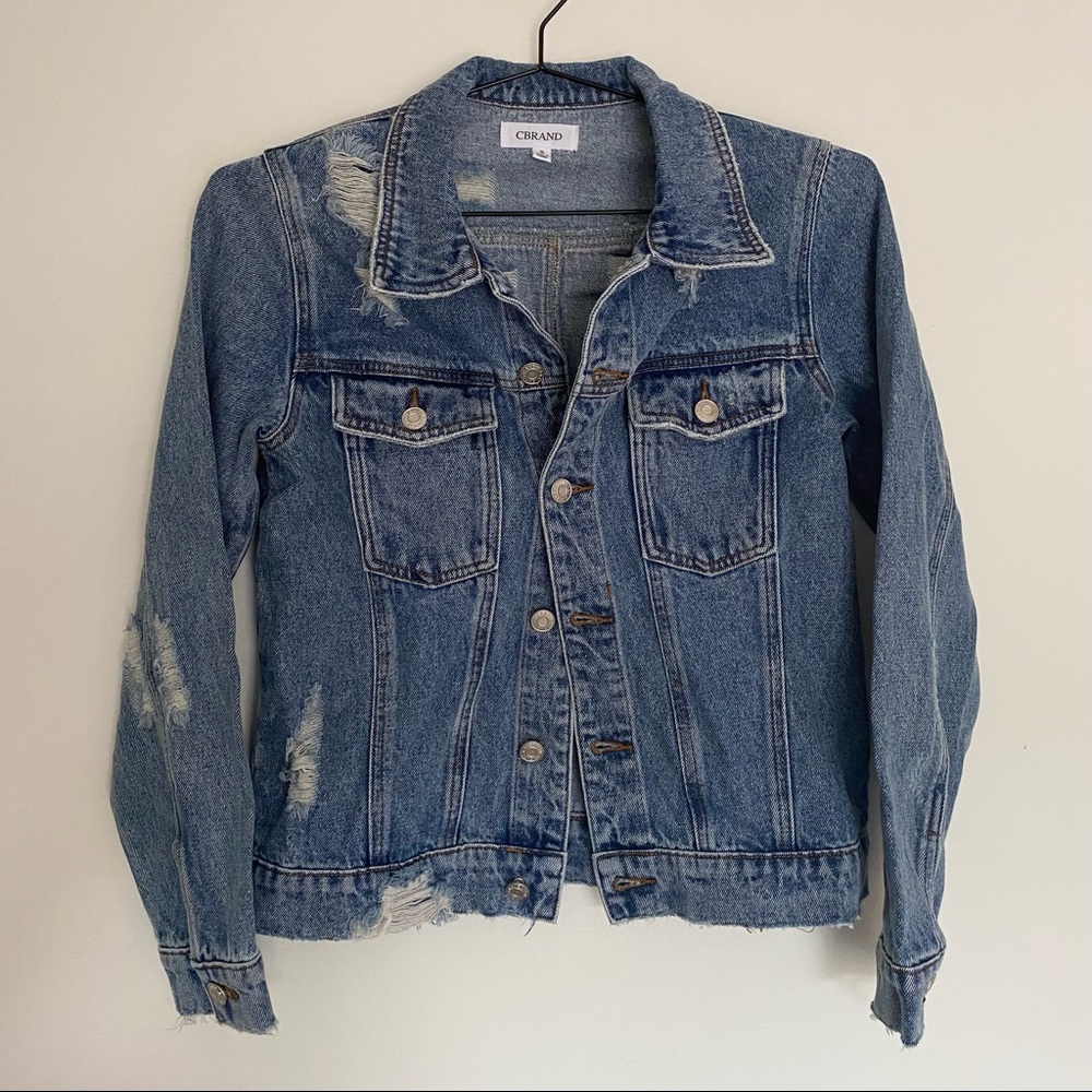 distressed jean jacket